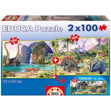 Puzzle Dino World 2x100pcs