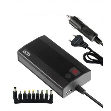 Carregador de Laptop 3GO Alim90C2/ 90W/ Manual/ 9 Conectores/ Voltagem 12-20V/ 1 USB/ com Adaptador de Carro 3GO - 1