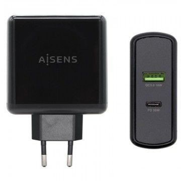 Carregador de parede Aisens ASCH-2PD30QC-BK/ 1xUSB Type-C/ 1x USB/ 48W AISENS - 1