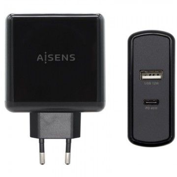 Carregador de parede Aisens ASCH-2PD45A-BK/ 1xUSB Type-C/ 1x USB/ 57W AISENS - 1