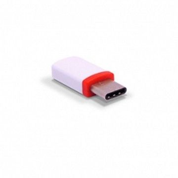 Adaptador Micro USB 3GO A201 Micro USB Fêmea - USB Tipo-C Macho/Branco e Vermelho 3GO - 1