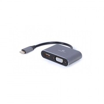 Adaptador Type-C para HDMI e VGA 15Cm Cinza Escuro Gembird - 1