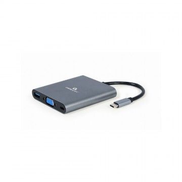 Adaptador Type-C 6IN1 Usb3.1  4k Hdmi  VGA  Audio Leitor Cartões Usb Type-C Gembird - 1