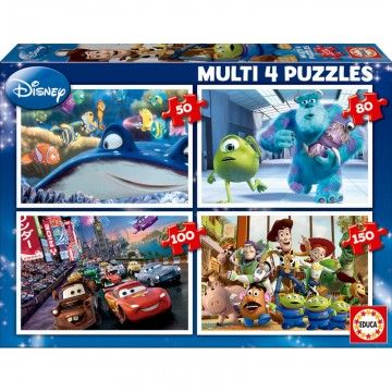 Puzzle Multi Buscando a Nemo + Monstruos SA. + Cars + Toy Story Disney Pixar 50-80-100-150pzs EDUCA BORRAS - 1