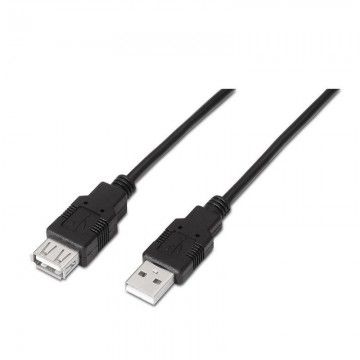 Cabo de extensão USB 2.0 Aisens A101-0015/ USB macho - USB fêmea/ 1 m/ preto AISENS - 1