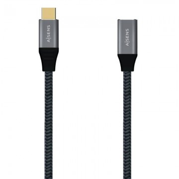 Cabo de extensão USB 3.1 tipo C Aisens A107-0635 20GBPS 5A 100 W/ USB tipo C macho - USB tipo C fêmea/ 1 m/ cinza AISENS - 1