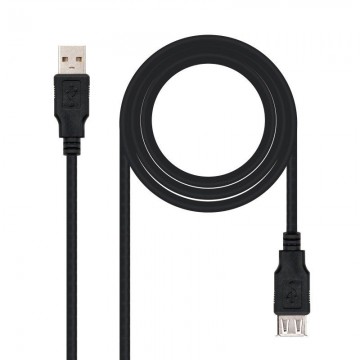 Cabo de Extensão USB 2.0 Nanocabo 10.01.0203-BK/ USB Macho - USB Fêmea/ 1,8m/ Preto NANO CABLE - 1