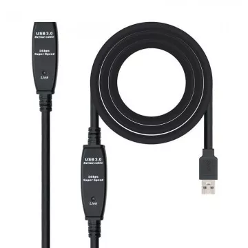 Cabo de Extensão USB 3.0 Nanocabo 10.01.0313/ USB Macho - USB Fêmea/ 15m/ Preto NANO CABLE - 1