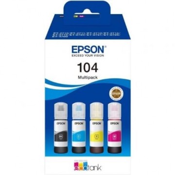 Recarga Ecotank de Tinta Original Multipack Epson nº104 Preto Azul Amarelo Magenta EPSON - 1