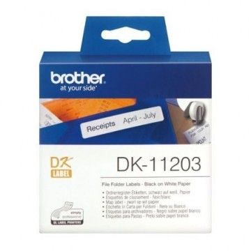 Rolo Etiquetas Originais Brother DK11203  17x87 mm 300 unidades Pré Cortadas BROTHER - 1