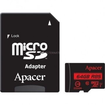 Micro Sdhc Apacer 64GB XC UHS 1 com Adaptador  Class 10  85MBs Apacer - 1