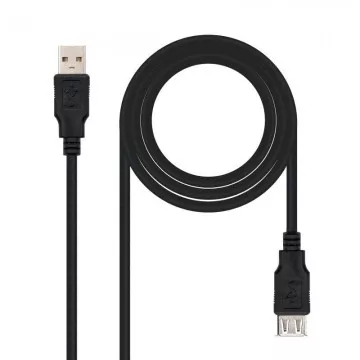 Cabo de Extensão USB 2.0 Nanocabo 10.01.0202-BK/ USB Macho - USB Fêmea/ 1m/ Preto NANO CABLE - 1