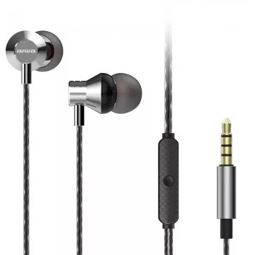 Fones de ouvido intra-auriculares Aiwa ESTM-50SL/com microfone/conector 3.5/prateado  - 1