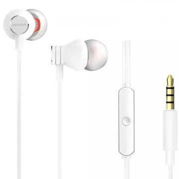 Fones de ouvido intra-auriculares Aiwa ESTM-50WT/com microfone/conector 3.5/branco  - 1