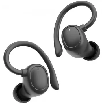 Muvit iO Smart True Wireless Sport ENC Fones de ouvido esportivos Bluetooth com estojo de carregamento/ 6h de autonomia/ Preto  