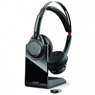 Fone de ouvido sem fio padrão Plantronics Voyager Focus UC B825/ com microfone/ Bluetooth/ USB/ Inclui suporte/ Preto PLANTRONIC