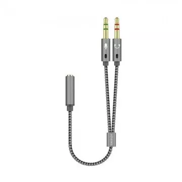 Adaptador Aisens A128-0417/ Jack 3.5 Fêmea - 2x Jack 3.5 Macho/ 25cm/ Cinza AISENS - 1