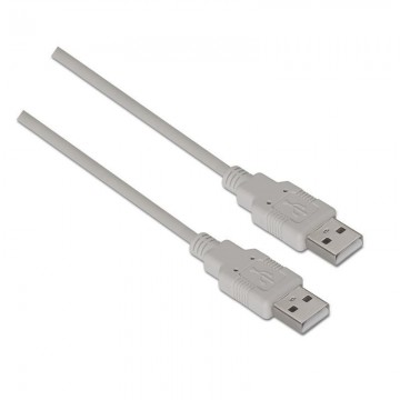 Cabo USB 2.0 Aisens A101-0022/ USB Macho - USB Macho/ 2m/ Bege AISENS - 1