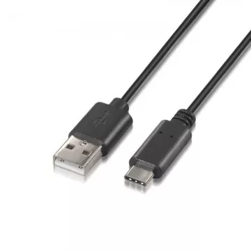 Cabo USB 2.0 tipo C Aisens A107-0051/ USB tipo C macho - USB macho/ 1 m/ preto AISENS - 1