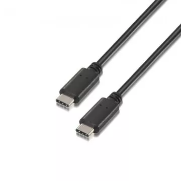 Cabo USB 2.0 tipo C Aisens A107-0058/ USB tipo C macho - USB tipo C macho/ 3 m/ preto AISENS - 1