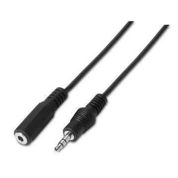 Adaptador estéreo Aisens A128-0145/ Jack 3.5 Macho - Jack 3.5 Fêmea/ 1.5m/ Preto AISENS - 1