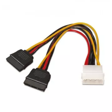 Aisens A131-0161/ Molex 4 PIN Macho - 2x SATA Fêmea/ Cabo Duplicador de Potência de 20cm AISENS - 1