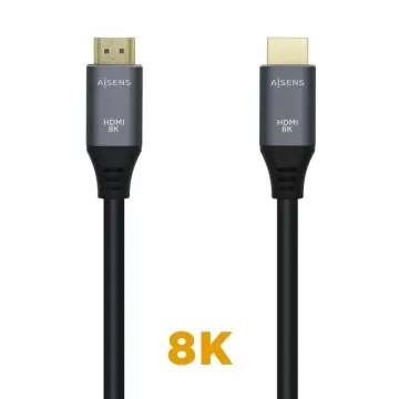 Cabo HDMI 2.1 8K Aisens A150-0425/ HDMI Macho - HDMI Macho/ 0,5m/ Cinza Preto AISENS - 1