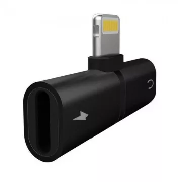 Divisor de carga e música Myway Lightning macho - USB macho / preto  - 1