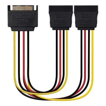 Adaptador de energia Nanocable 10.19.0104/ SATA Macho - 2x SATA Fêmea/ 30cm NANO CABLE - 1