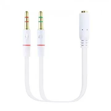 Adaptador Nanocable 10.24.1203/ Jack 3.5 Fêmea - 2x Jack 3.5 Macho/ 20cm/ Branco NANO CABLE - 1