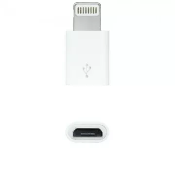 Adaptador Nanocabo Micro USB 2.0 Lightning 10.10.4100/ Micro USB Fêmea - Lightning Macho/ Branco NANO CABLE - 1