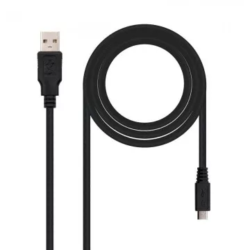 Cabo USB 2.0 Nanocabo 10.01.0500/ USB Macho - MicroUSB Macho/ 80cm/ Preto NANO CABLE - 1