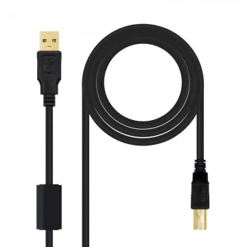 Cabo USB 2.0 Impressora Nanocabo 10.01.1205/ USB Macho - USB Macho/ 5m/ Preto NANO CABLE - 1