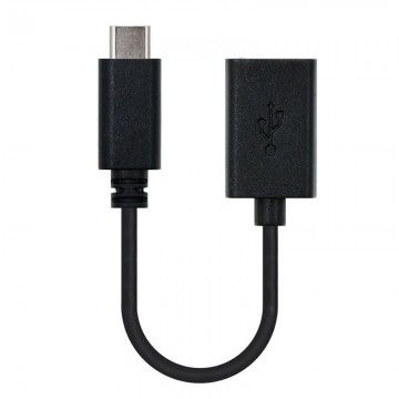 Cabo USB 2.0 Nanocabo 10.01.2400/ USB Type-C Macho - USB Fêmea/ 15cm/ Preto NANO CABLE - 1