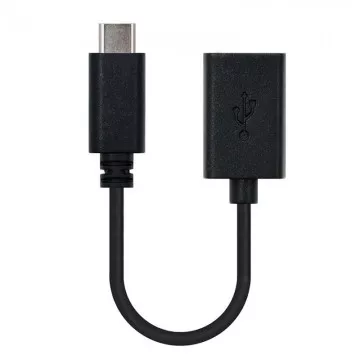 Cabo USB 2.0 Nanocabo 10.01.2400/ USB Type-C Macho - USB Fêmea/ 15cm/ Preto NANO CABLE - 1