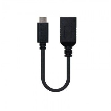 Cabo USB 3.1 Nanocabo 10.01.4201/ USB Type-C Macho - USB Fêmea/ 15cm/ Preto NANO CABLE - 1