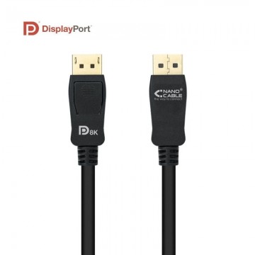 Cabo Displayport 1.4 8K Nanocable 10.15.2501/ Displayport Macho - Displayport Macho/ 1m/ Certificado/ Preto NANO CABLE - 1