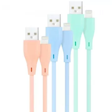 Nanocabo USB 2.0 Lightning 10.10.0401-A1/ USB Macho - Lightning Macho/ 1m/ 3 Unidades/ Cabos Rosa, Azul e Verde NANO CABLE - 1