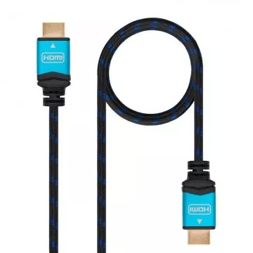 Cabo HDMI 2.0 4K Nanocable 10.15.3700/ HDMI Macho - HDMI Macho/ 0,5m/ Preto/ Azul NANO CABLE - 1