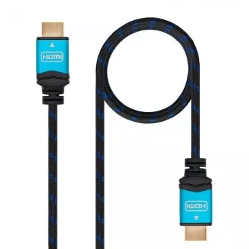 Cabo HDMI 2.0 4K Nanocable 10.15.3702/ HDMI Macho - HDMI Macho/ 2m/ Preto/ Azul NANO CABLE - 1