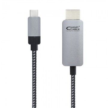 Nanocable 10.15.5102/ USB Type-C Macho - Cabo Conversor HDMI Macho/ 1,8 m/ Preto NANO CABLE - 1