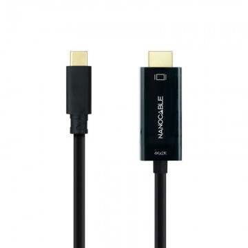 Nanocable 10.15.5132/ USB Type-C Macho - Cabo Conversor HDMI Macho/ 1,8 m/ Preto NANO CABLE - 1