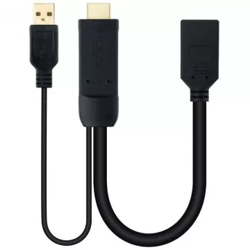 Nanocable 10.16.0205/ HDMI Macho - DisplayPort Fêmea Cabo Conversor/ 20cm/ Preto NANO CABLE - 1