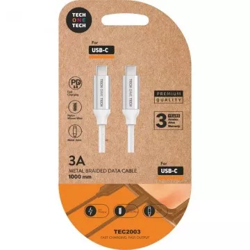 Cabo Tech One Tech USB 2.0 TEC2204/ USB tipo C macho - USB tipo C macho/ 1 m/ branco TECH ONE TECH - 1