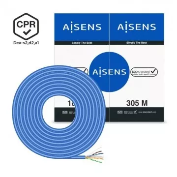 Carretel de Cabo RJ45 UTP AWG24 LSZH CPR Dca Aisens A135-0663 Cat.6/ 305m/ Azul AISENS - 1