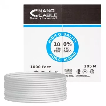 Carretel de Cabo RJ45 UTP Nanocabo 10.20.0304 Cat.5e/ 305m/ Cinza NANO CABLE - 1