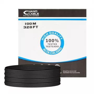 Carretel de Cabo RJ45 UTP Nanocabo 10.20.0302-EXT-BK Cat.5e/ 100m/ Preto NANO CABLE - 1