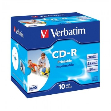 CD-R Verbatim AZO imprimível 52X/Caixa-10 unidades VERBATIM - 1