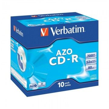CD-R Verbatim AZO Crystal 52X/Caixa-10 unidades VERBATIM - 1