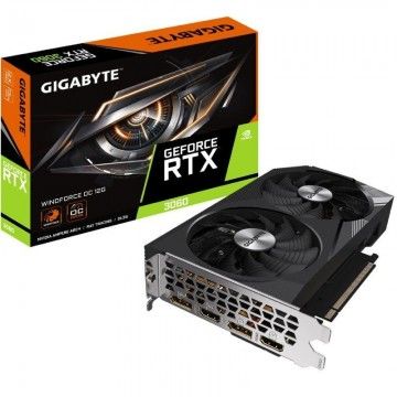 Placa Gigabyte GeForce RTX 3060 WindForce OC 12G/ 12GB GDDR6/ LHR GIGABYTE - 1